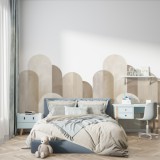 Minimalistyczna Lamperia dziecięcia- Beżowe łuki | Dekoracja ścienna do wnętrz w stylu skandynawskim, boho 66769 Naklejkomania - zdjecie 4 - miniatura