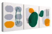Tryptyk na Płótnie – Obraz Nowoczesna Abstrakcja | Kolorowe Kształty w Stylu Modern Art- dekoracja ścienna O81811 Naklejkomania - zdjecie 2 - miniatura