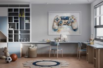 Plakat gamingowy – Kontroler do gier w akwarelowym stylu | Dekoracja Gamepad do pokoju chłopca, nastolatka P66756 Naklejkomania - zdjecie 7 - miniatura