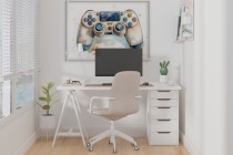 Plakat gamingowy – Kontroler do gier w akwarelowym stylu | Dekoracja Gamepad do pokoju chłopca, nastolatka P66756 Naklejkomania - zdjecie 6 - miniatura