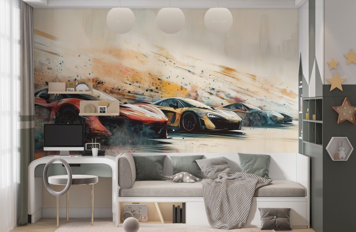 Fototapeta młodzieżowa- Supercars, Sportowe samochody | Dekoracja do pokoju nastolatka 64226