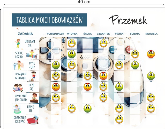 Tablica Motywacyjna dla Chłopca- Magnetyczny Planer obowiązków dla dzieci 4658 - zdjęcie 2