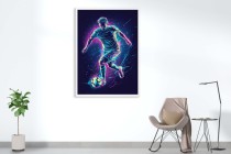 Plakat Młodzieżowy Piłka Nożna – neonowy piłkarz | Sportowa dekoracja do pokoju nastolatka, fana Piłki Nożnej P64221 Naklejkomania - zdjecie 6 - miniatura