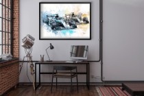 Akwarelowy Plakat F1-  bolidy Formuły 1 | Dekoracja ścienna do pokoju chłopca, nastolatka P24225 Naklejkomania - zdjecie 5 - miniatura