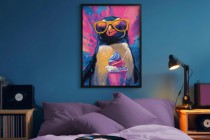 Młodzieżowy Plakat na ścianę- Pingwin z Lodami | Grafika w stylu Pop-Art | Dekoracja dla dziecka, nastolatka 94219 Naklejkomania - zdjecie 6 - miniatura