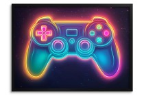 Plakat młodzieżowy – Gamepad w neonowych kolorach | Plakat do pokoju gracza | Ozdoba ścienna gamingowa P66755 Naklejkomania - zdjecie 5 - miniatura
