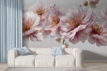 Romantyczna fototapeta kwiatowa | Duże różowe peonie | Dekoracja ściany do eleganckiego wnętrza 82100 Naklejkomania - zdjecie 1 - miniatura