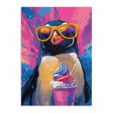 Młodzieżowy Plakat na ścianę- Pingwin z Lodami | Grafika w stylu Pop-Art | Dekoracja dla dziecka, nastolatka 94219 Naklejkomania - zdjecie 7 - miniatura