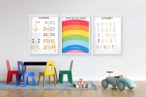 Plakaty edukacyjne w stylu Montessori– nauka języka angielskiego | Liczby 1–10, Alfabet, Dni tygodnia | Dekoracja do pokoju dziecka, przedszkola 82086 Naklejkomania - zdjecie 5 - miniatura