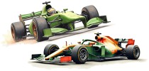 Naklejka ścienna Bolid F1 – Kolorowa dekoracja do pokoju chłopca | Samochody wyścigowe Formuła 1 T66762 Naklejkomania - zdjecie 2 - miniatura