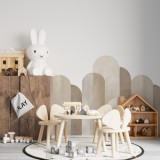 Minimalistyczna Lamperia dziecięcia- Beżowe łuki | Dekoracja ścienna do wnętrz w stylu skandynawskim, boho 66769 Naklejkomania - zdjecie 1 - miniatura