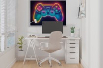 Plakat młodzieżowy – Gamepad w neonowych kolorach | Plakat do pokoju gracza | Ozdoba ścienna gamingowa P66755 Naklejkomania - zdjecie 2 - miniatura