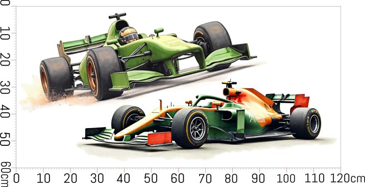 Naklejka ścienna Bolid F1 – Kolorowa dekoracja do pokoju chłopca | Samochody wyścigowe Formuła 1 T66762 - zdjęcie 6