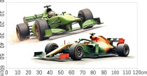 Naklejka ścienna Bolid F1 – Kolorowa dekoracja do pokoju chłopca | Samochody wyścigowe Formuła 1 T66762 Naklejkomania - zdjecie 6 - miniatura