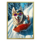 Kolorowy plakat pies Husky | Zabawny obraz z psem w okularach | Dekoracja ścienna pokoju dziecięcego, dla nastolatka 94218 Naklejkomania - zdjecie 3 - miniatura