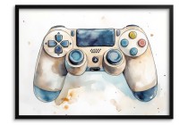 Plakat gamingowy – Kontroler do gier w akwarelowym stylu | Dekoracja Gamepad do pokoju chłopca, nastolatka P66756 Naklejkomania - zdjecie 3 - miniatura
