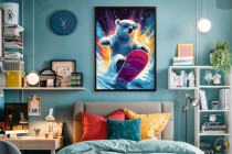 Plakat dla dzieci- Niedźwiedź polarny | Kolorowa, Komiksowa grafika do pokoju nastolatka 94217 Naklejkomania - zdjecie 2 - miniatura