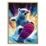 Plakat dla dzieci- Niedźwiedź polarny | Kolorowa, Komiksowa grafika do pokoju nastolatka 94217 Naklejkomania - zdjecie 4 - miniatura