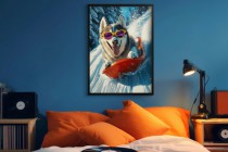 Kolorowy plakat pies Husky | Zabawny obraz z psem w okularach | Dekoracja ścienna pokoju dziecięcego, dla nastolatka 94218 Naklejkomania - zdjecie 6 - miniatura