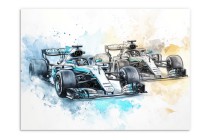 Akwarelowy Plakat F1-  bolidy Formuły 1 | Dekoracja ścienna do pokoju chłopca, nastolatka P24225 Naklejkomania - zdjecie 7 - miniatura