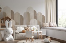 Minimalistyczna Lamperia dziecięcia- Beżowe łuki | Dekoracja ścienna do wnętrz w stylu skandynawskim, boho 66769 Naklejkomania - zdjecie 6 - miniatura
