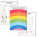 Plakaty edukacyjne w stylu Montessori– nauka języka angielskiego | Liczby 1–10, Alfabet, Dni tygodnia | Dekoracja do pokoju dziecka, przedszkola 82086 Naklejkomania - zdjecie 1 - miniatura