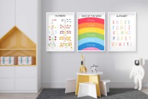 Plakaty edukacyjne w stylu Montessori– nauka języka angielskiego | Liczby 1–10, Alfabet, Dni tygodnia | Dekoracja do pokoju dziecka, przedszkola 82086 Naklejkomania - zdjecie 2 - miniatura