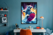 Plakat dla dzieci- Niedźwiedź polarny | Kolorowa, Komiksowa grafika do pokoju nastolatka 94217 Naklejkomania - zdjecie 5 - miniatura