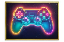 Plakat młodzieżowy – Gamepad w neonowych kolorach | Plakat do pokoju gracza | Ozdoba ścienna gamingowa P66755 Naklejkomania - zdjecie 3 - miniatura