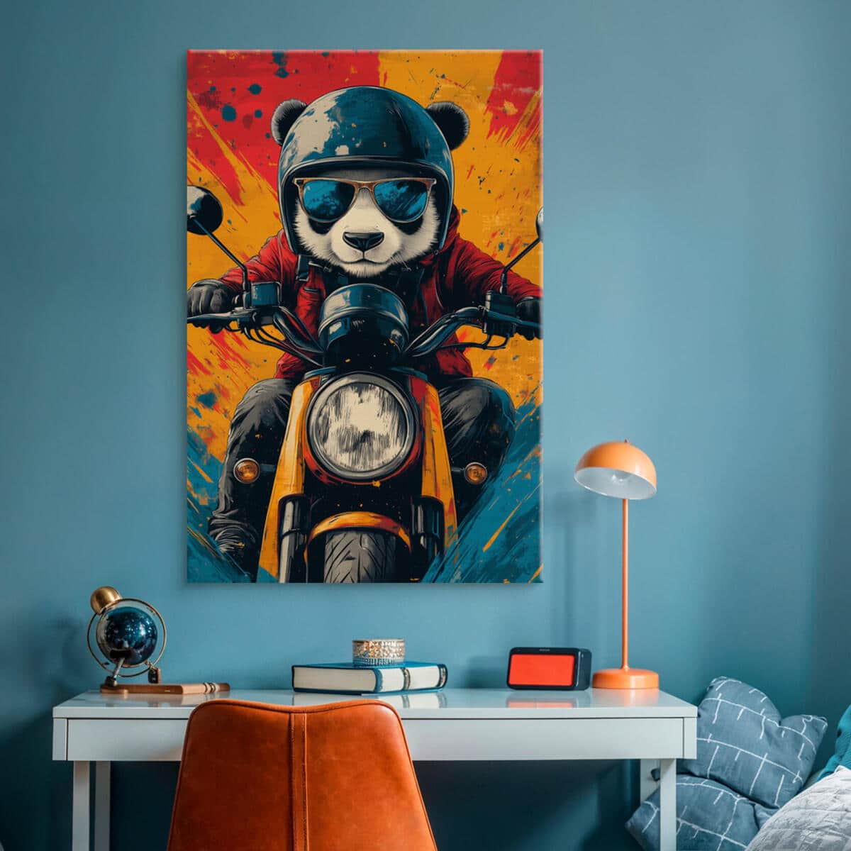 Obraz na ścianę- Panda na motocyklu | Nowoczesna dekoracja street art do salonu i pokoju nastolatka O94210 - zdjęcie 4