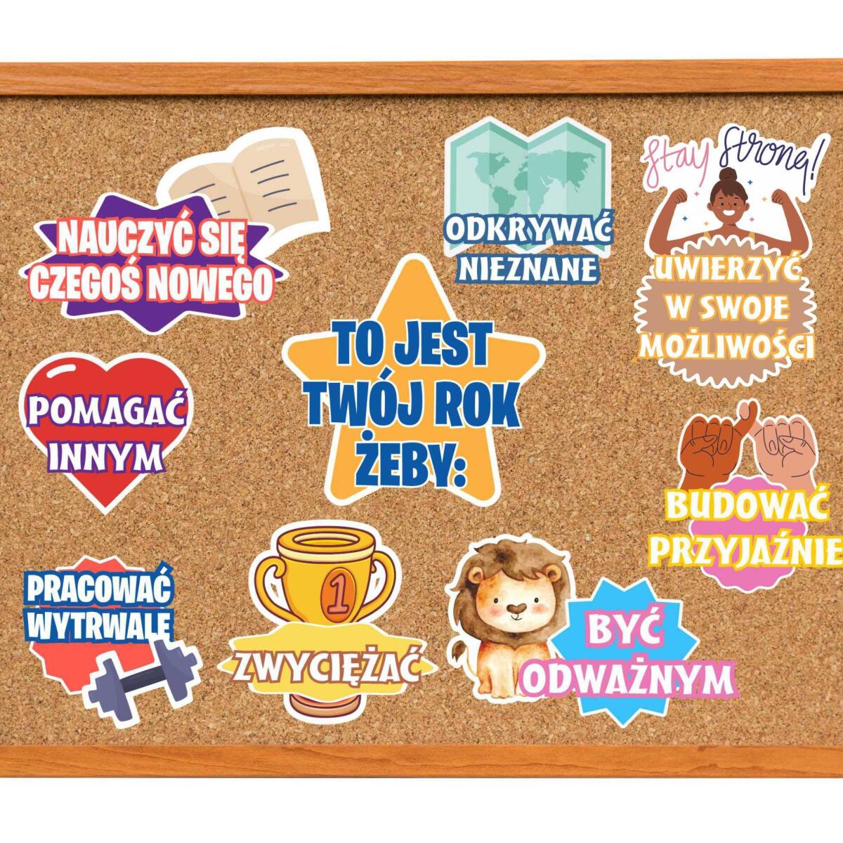 Naklejki motywacyjne dla dzieci- To jest twój rok żeby... | Dekoracje na gazetkę szkolną, do klasy, na drzwi 82187
