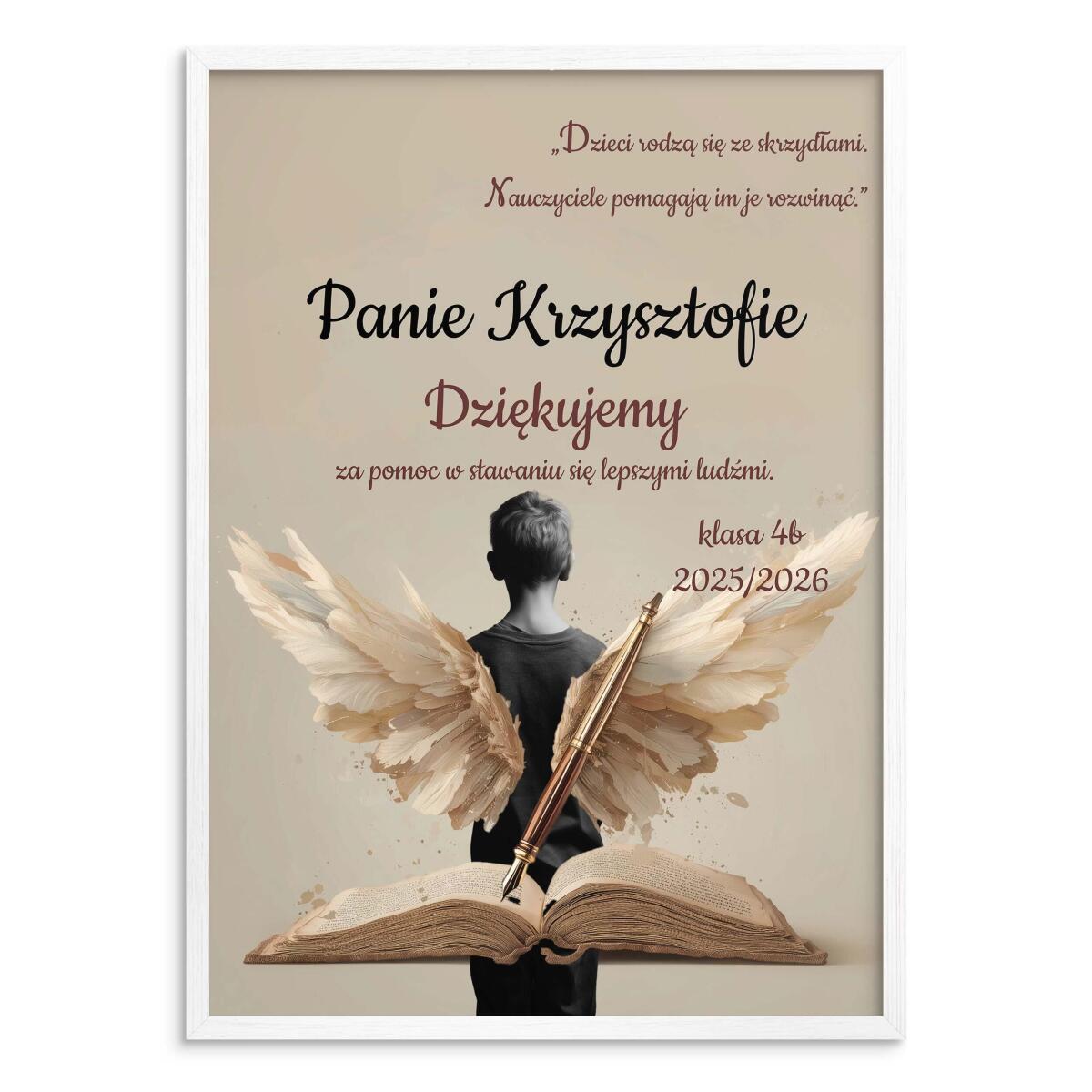 Personalizowany Prezent na Dzień Nauczyciela | Plakat w ramce dla wychowawcy od uczniów 82157 - zdjęcie 4