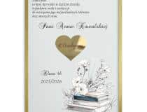 Podziękowanie dla wychowawcy na Dzień Nauczyciela- Plakat w ramie ze złotym sercem 82152