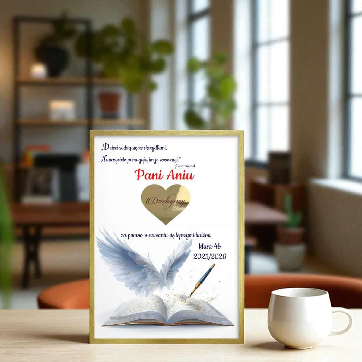 Plakat w ramce z cytatem i dedykacją- podziękowanie dla wychowawcy od uczniów | Pamiątka na Dzień Nauczyciela 82155 - zdjęcie 2