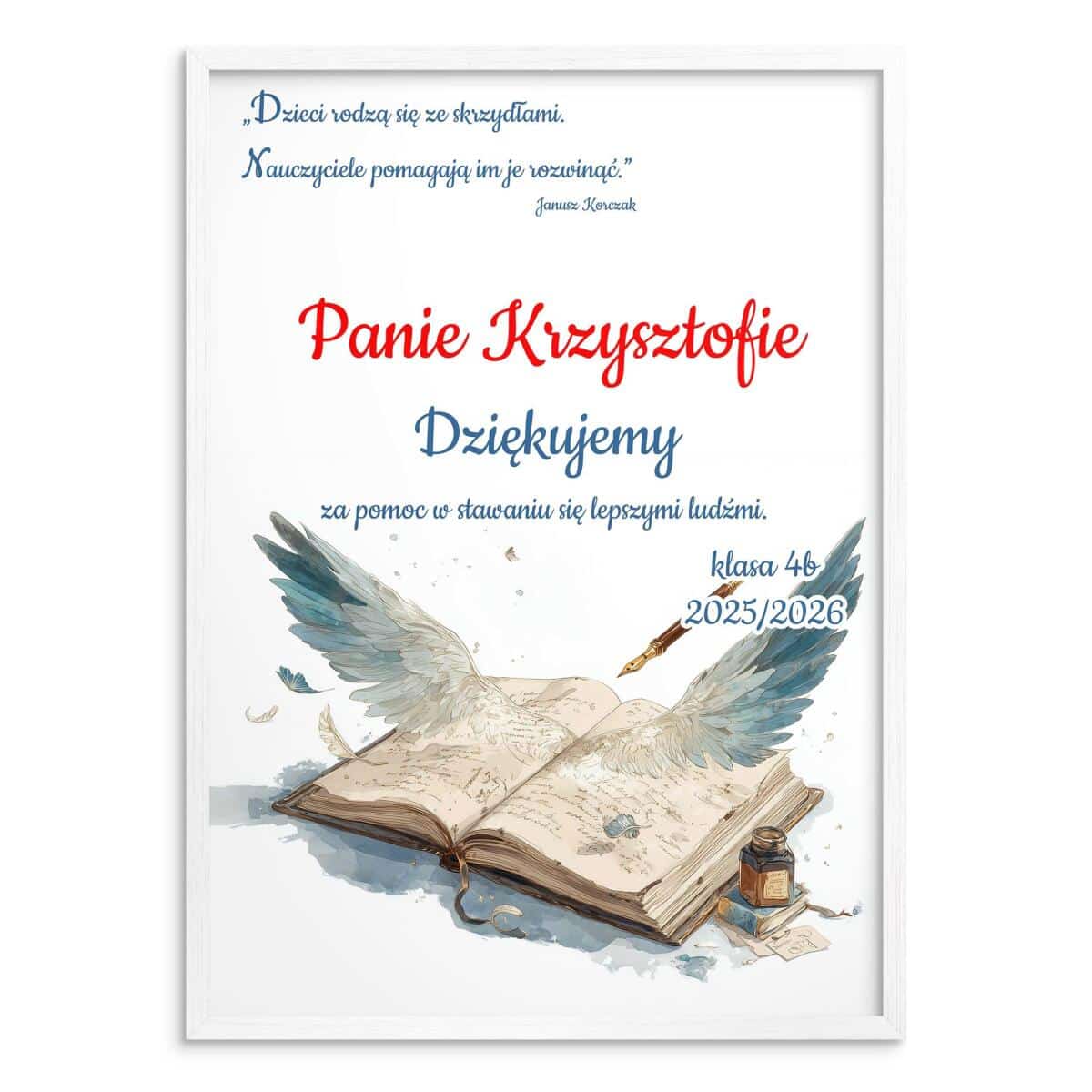 Pamiątkowy Plakat z dedykacją dla Nauczyciela, wychowawcy | Prezent na Dzień Nauczyciela od uczniów 82156 - zdjęcie 1