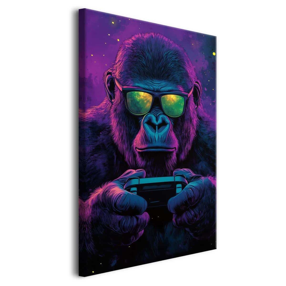 Młodzieżowy Obraz na ścianę- Goryl Gamer | Dekoracja do pokoju gracza, chłopca, nastolatka O92126 - zdjęcie 2