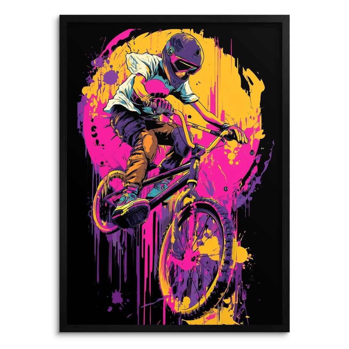 Neonowy Plakat BMX – Kolorowa Grafika Urban Style | Nowoczesna Dekoracja Ścienna do Pokoju Młodzieżowego- Graffiti 82193 - zdjęcie 6