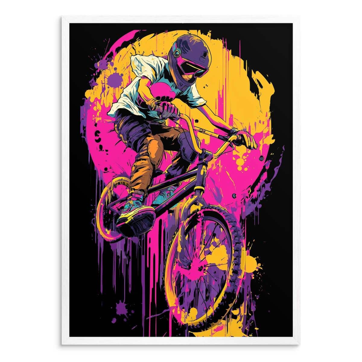 Neonowy Plakat BMX – Kolorowa Grafika Urban Style | Nowoczesna Dekoracja Ścienna do Pokoju Młodzieżowego- Graffiti 82193