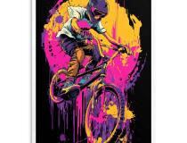 Neonowy Plakat BMX – Kolorowa Grafika Urban Style | Nowoczesna Dekoracja Ścienna do Pokoju Młodzieżowego- Graffiti 82193