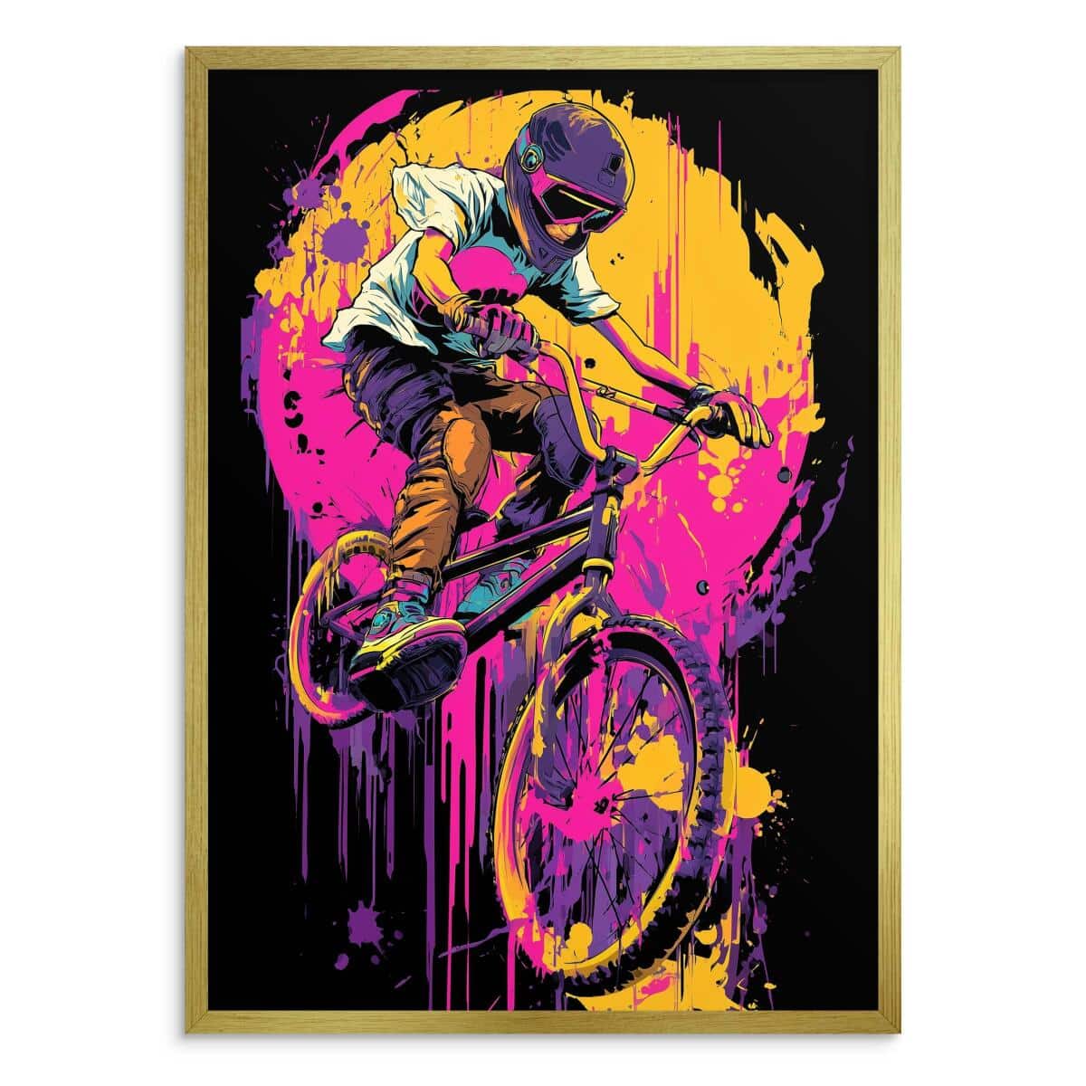 Neonowy Plakat BMX – Kolorowa Grafika Urban Style | Nowoczesna Dekoracja Ścienna do Pokoju Młodzieżowego- Graffiti 82193 - zdjęcie 5