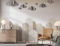 Minimalistyczna Lamperia dziecięcia- Beżowe łuki | Dekoracja ścienna do wnętrz w stylu skandynawskim, boho 66769 - miniaturka 6