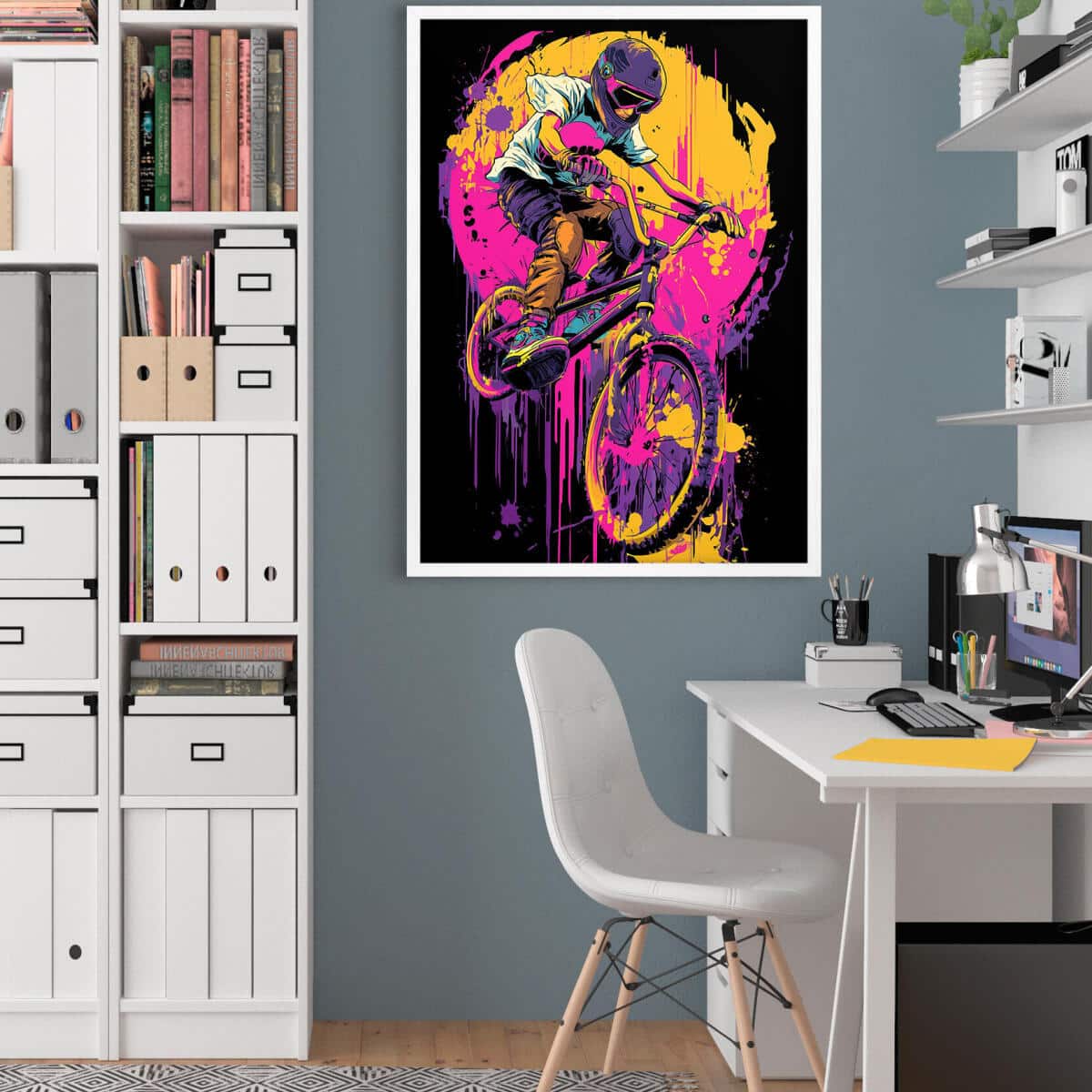 Neonowy Plakat BMX – Kolorowa Grafika Urban Style | Nowoczesna Dekoracja Ścienna do Pokoju Młodzieżowego- Graffiti 82193 - zdjęcie 4