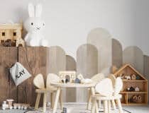 Minimalistyczna Lamperia dziecięcia- Beżowe łuki | Dekoracja ścienna do wnętrz w stylu skandynawskim, boho 66769