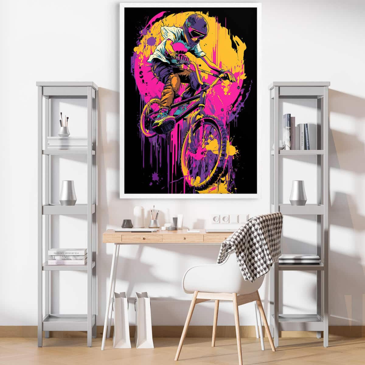 Neonowy Plakat BMX – Kolorowa Grafika Urban Style | Nowoczesna Dekoracja Ścienna do Pokoju Młodzieżowego- Graffiti 82193 - zdjęcie 3
