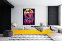 Kolorowy plakat graffiti – hulajnoga i i neonowe barwy | Dekoracja Street Art do pokoju chłopca, nastolatka 82192 - miniaturka 2