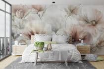 Fototapeta- Pastelowe Maki Akwarela | Delikatna Kwiatowa Dekoracja w stylu Vintage 82121 - miniaturka 3