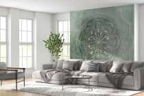 Relaksacyjna Fototapeta z Mandalą w Odcieniach Zieleni i Turkusu | Orientalny, Geometryczny wzór 82148 - miniaturka 1