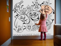 Edukacyjna Kolorowanka XXL na ścianę, podłogę- Owoce | Duże Kolorowanki dla dzieci 82180 - miniaturka 1