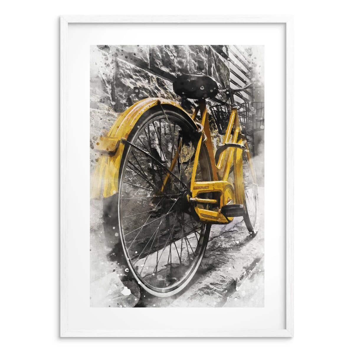 Plakat z Żółtym Rowerem- Akwarela w Stylu Retro 82309 - zdjęcie 6