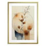 Minimalistyczny plakat boho- harmonia natury | Akwarelowa kompozycja w odcieniach beżu i brązu 82202 - miniaturka 1